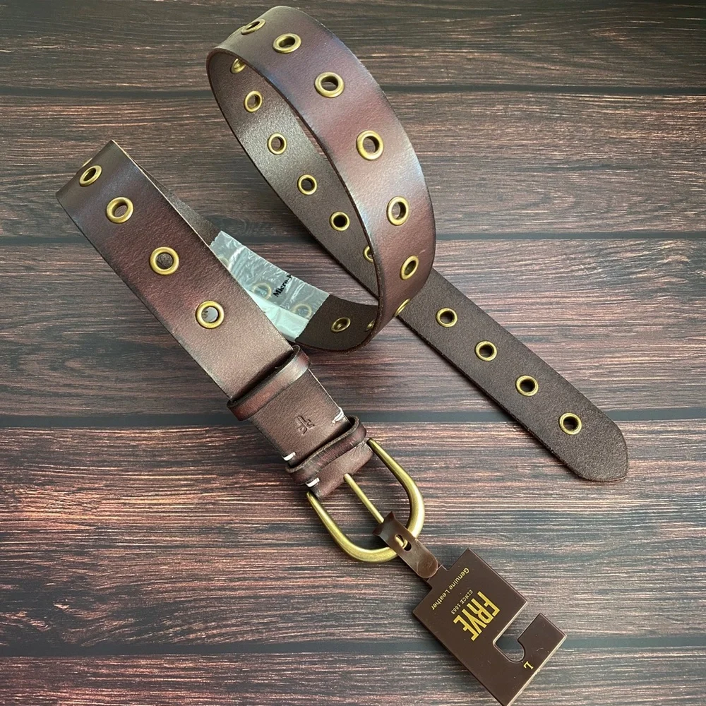 NEW Frye Grommet Leather Belt